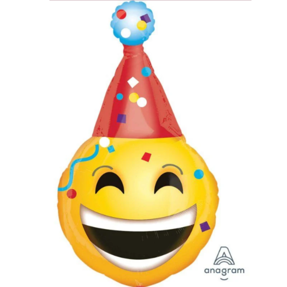 Super Shape Emoticon Party Hat Foil Balloon