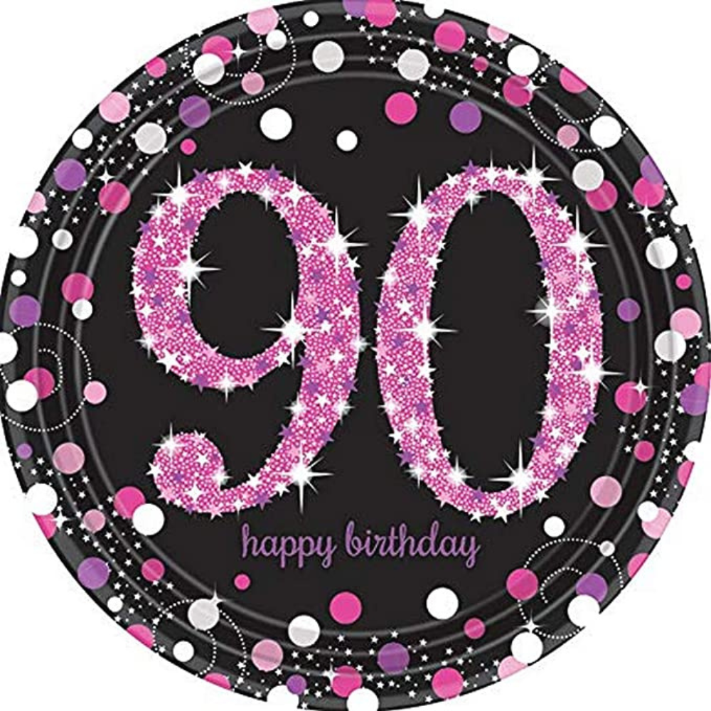 "Happy Birthday 90th" Paper Plates