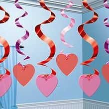 Hanging Swirl Decoration: Candy Hearts