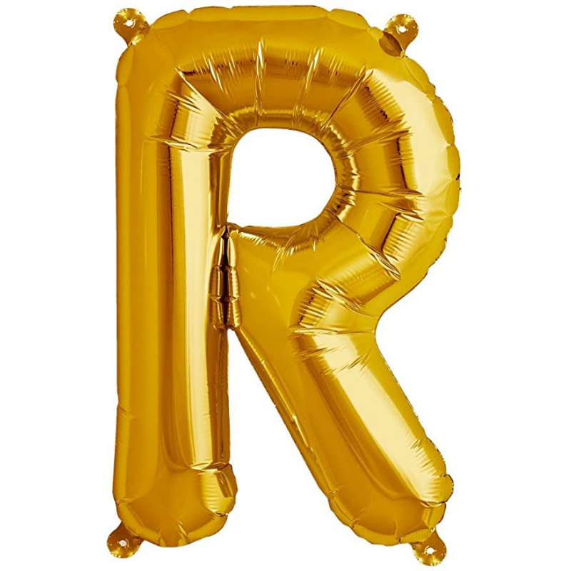 Gold Letter "R" Balloon