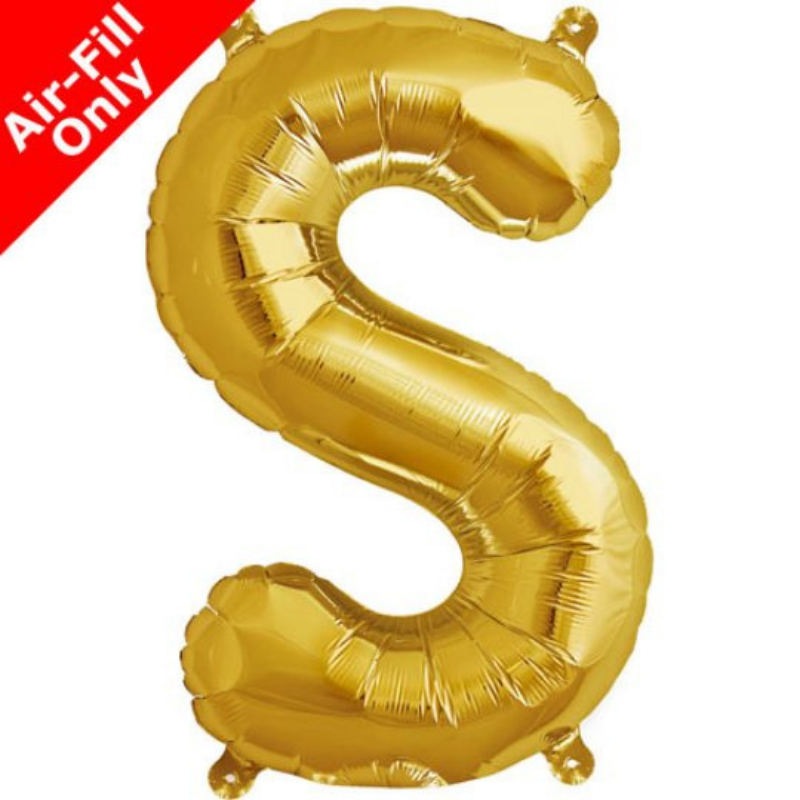 Gold Letter "S" Balloon
