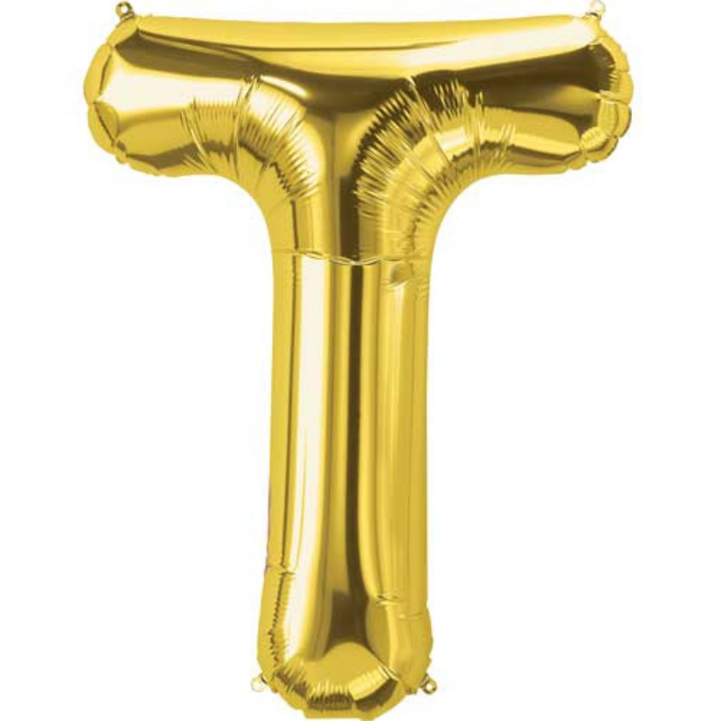 Gold Letter "T" Balloon
