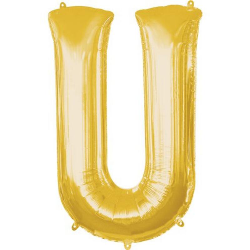 Gold Letter "U" Balloon