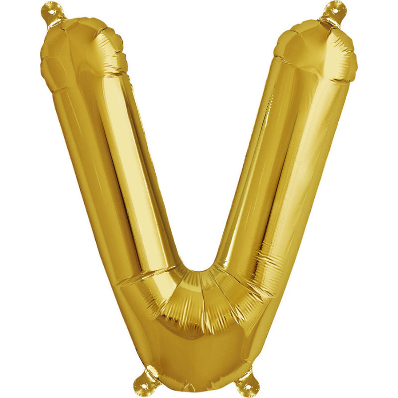 Gold Letter "V" Balloon