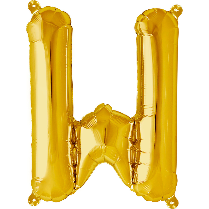 Gold Letter "W" Balloon