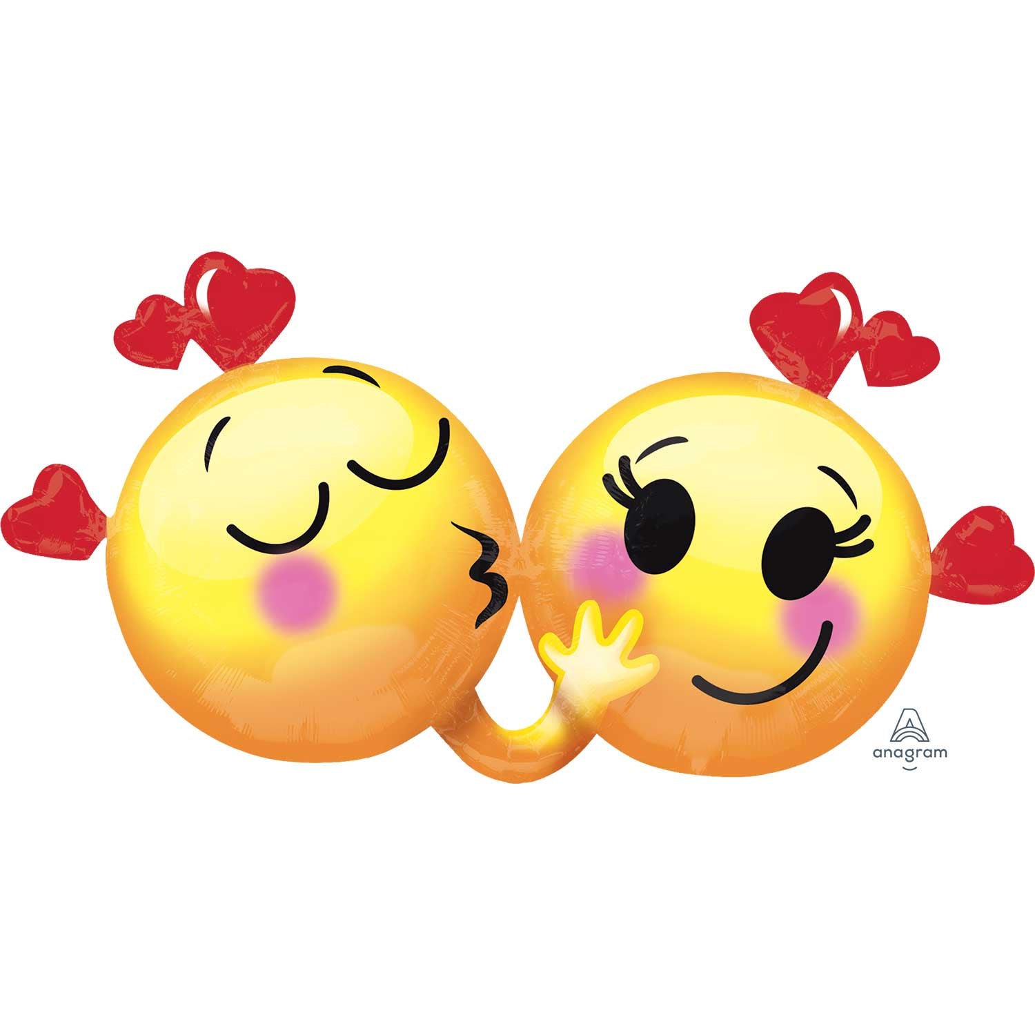 Supershape Foil Balloon Double Lovers Emojis