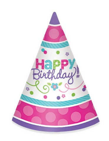 Purple & Teal Paper Cone Party Hats