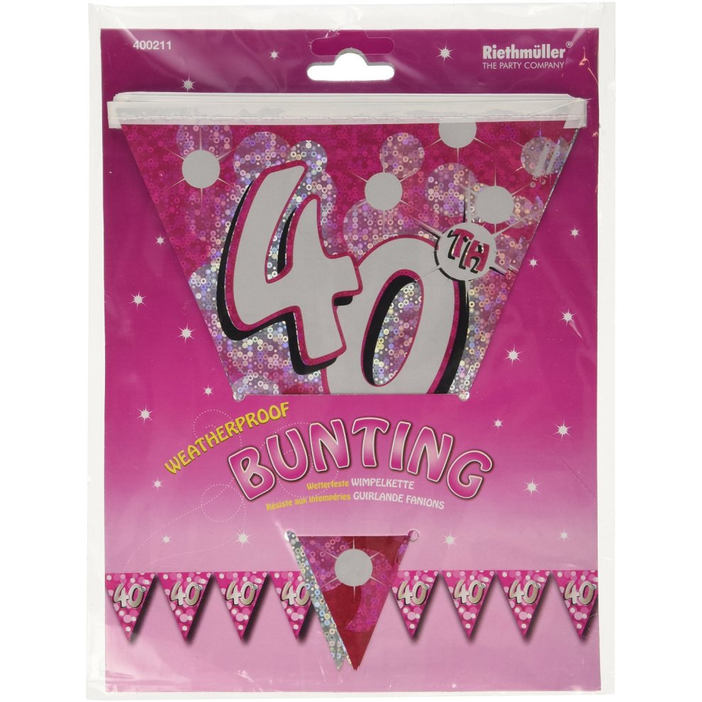 40th Birthday Weatherproof Bunting Banner