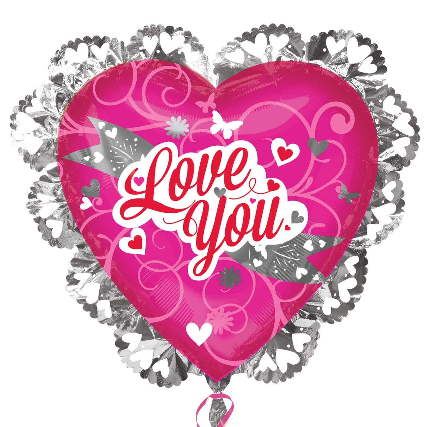 Love You Heart Shape Foil Balloon 21"