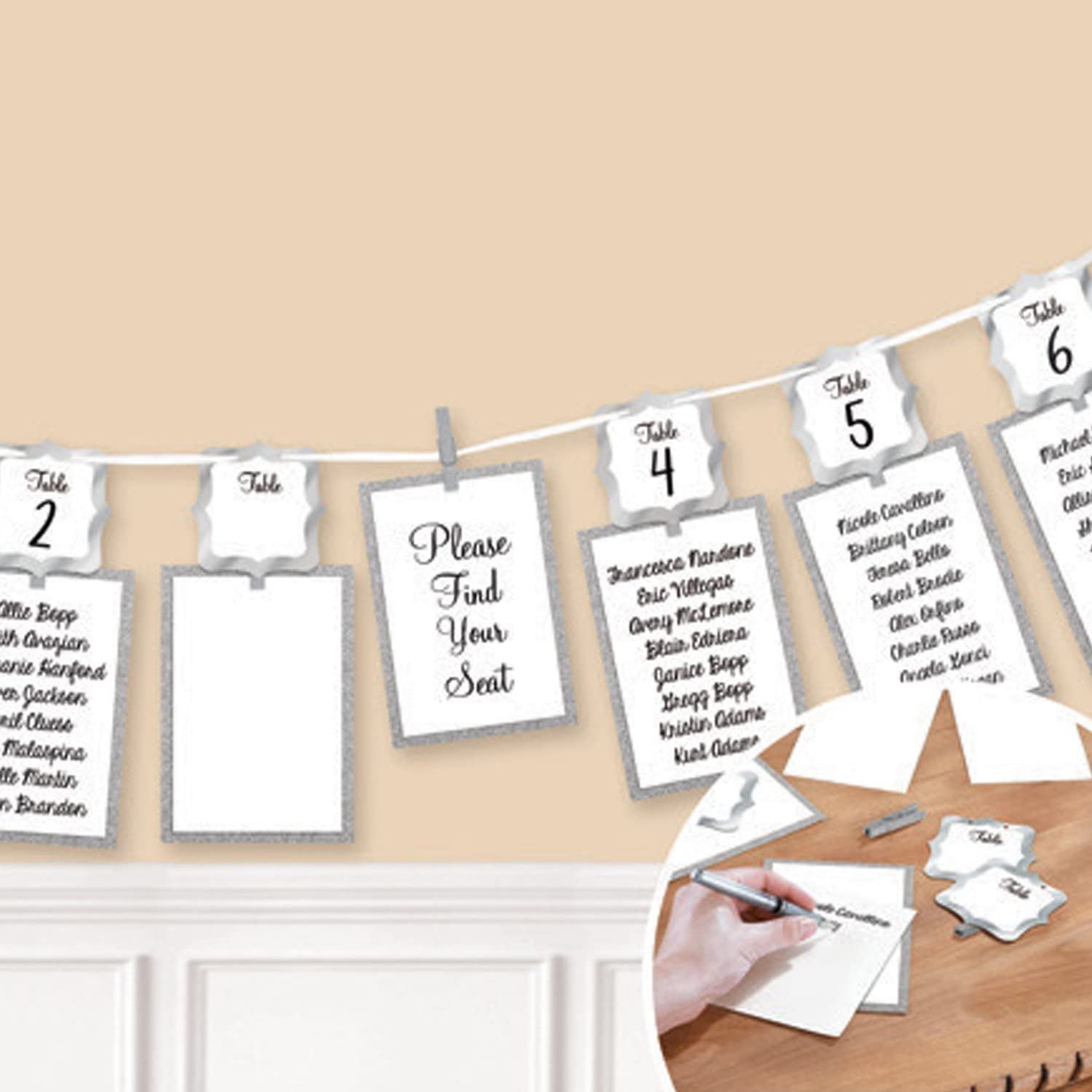 Silver Seating Chart Garland