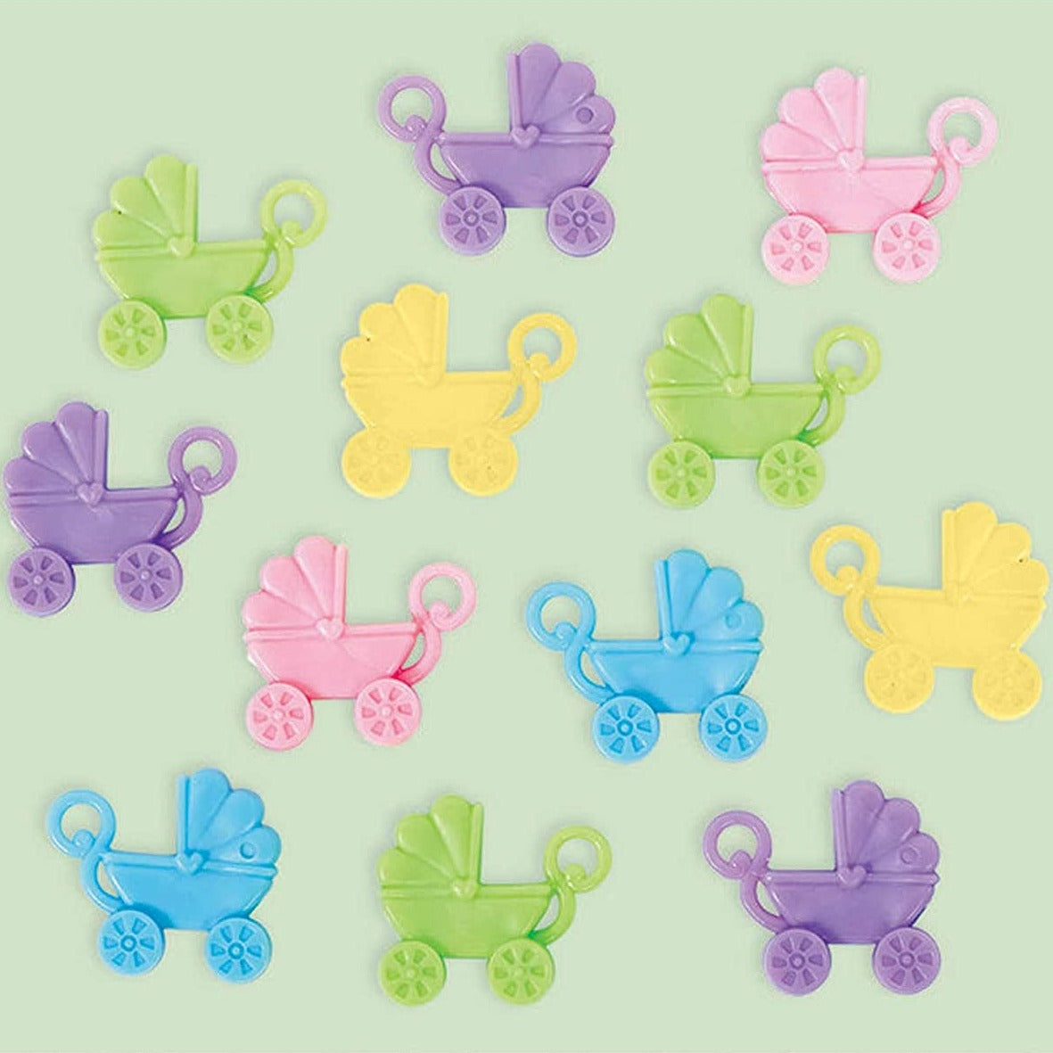 Baby Shower Neutral Baby Carriage Favors - 12 Pieces