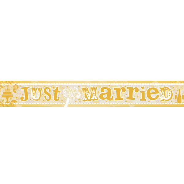 Gold Just Married Banner