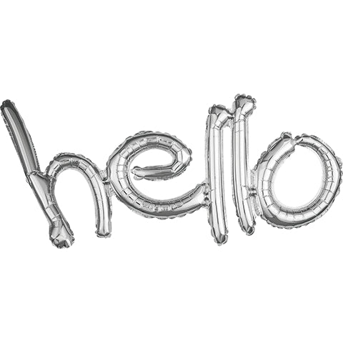 Hello Freestyle Silver Phrase Balloon