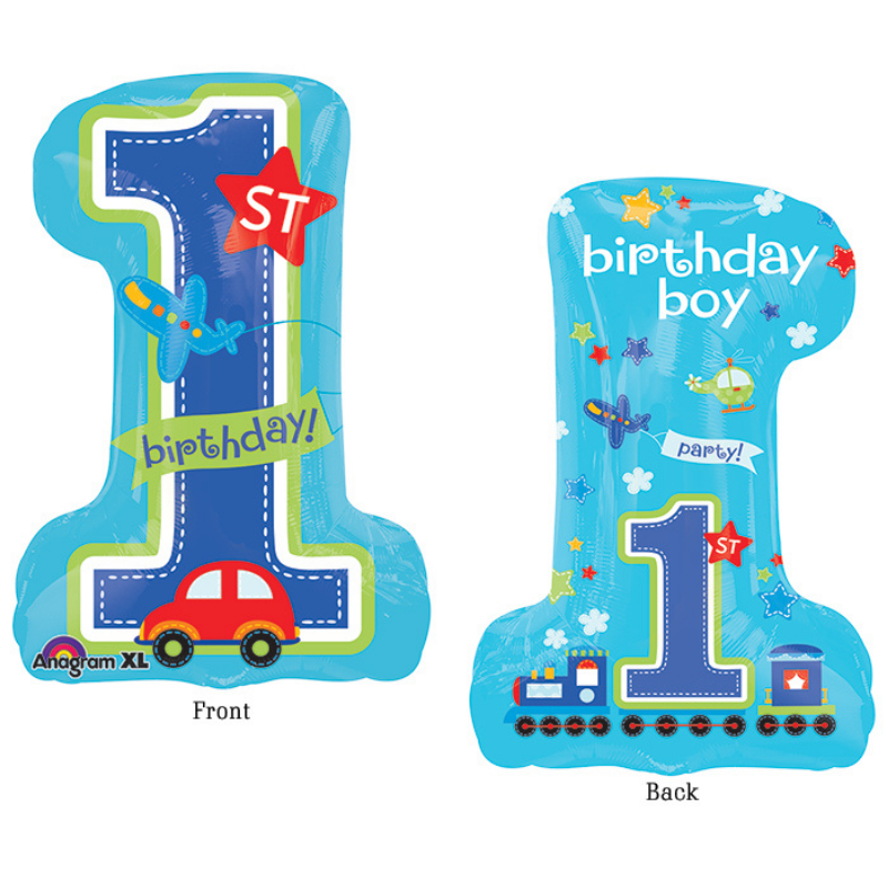 1st Birthday Boy Super Shape -  Foil Balloon