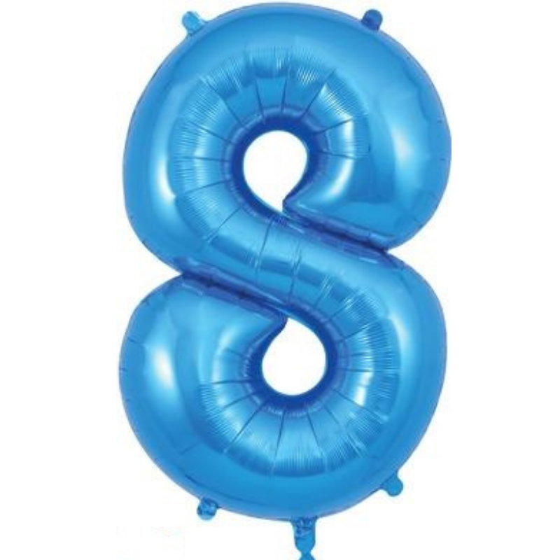 Number 8 Foil Balloon 34" - Blue