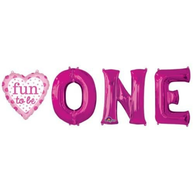 Pink "Fun to be ONE" Balloons