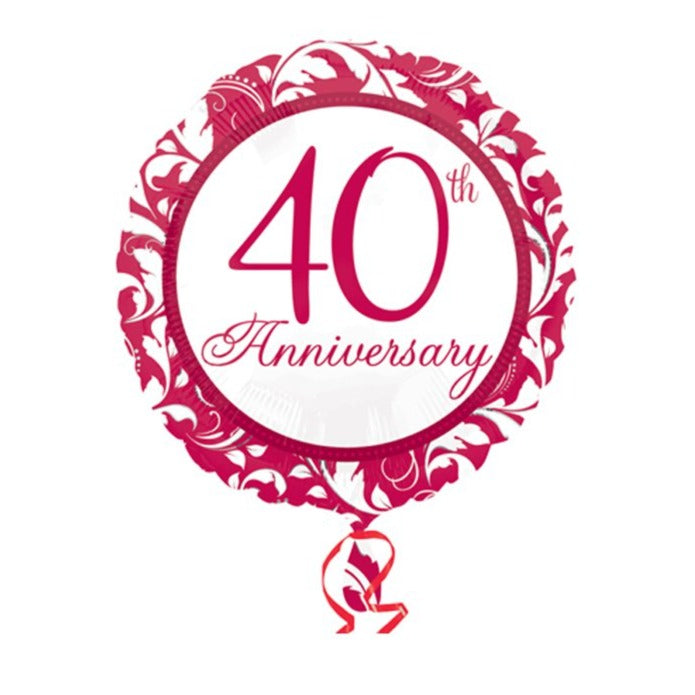 40th Wedding Anniversary Balloon - 17'' Foil