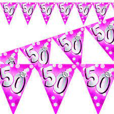 50th Birthday Weatherproof Bunting Banner