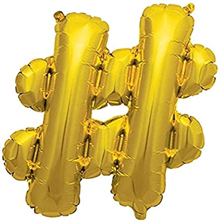Gold Hashtag "#" Balloon