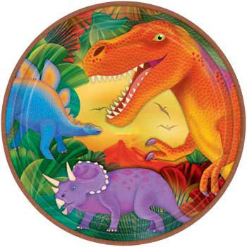 Prehistoric Dinosaurs Jurassic Kids Birthday Party 9" Paper Dinner Plates