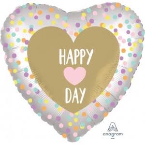 18" Heart Shape Foil Balloon - Happy Day