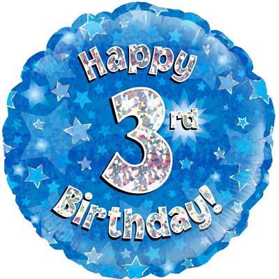 18" Foil Balloon 3rd - Birthday Blue