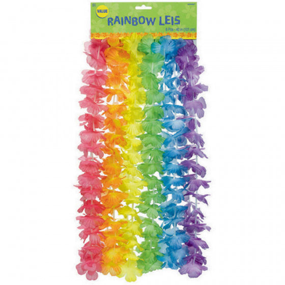 Pack of 6 Multi Coloured Floral Lei