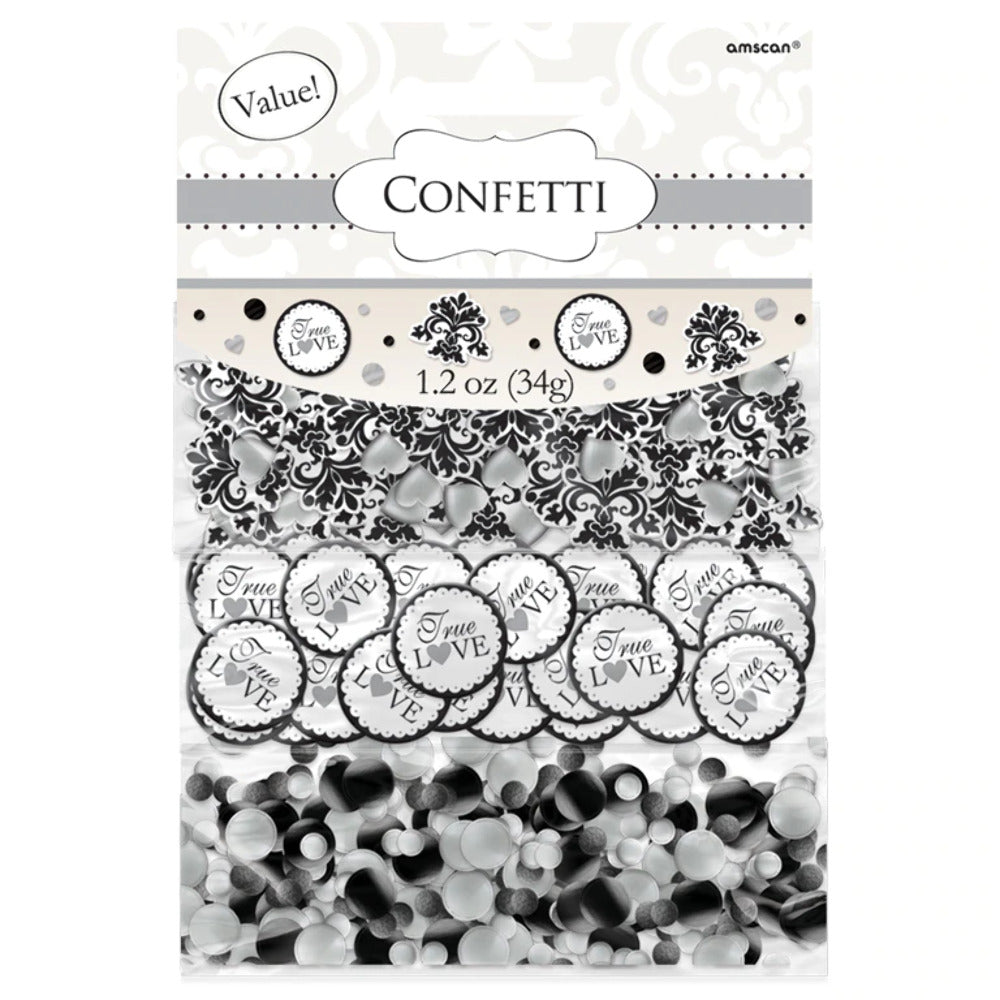 Black Wedding Party Confetti Value Pack
