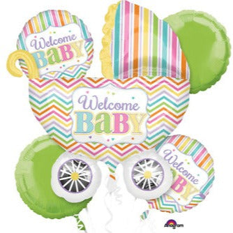 Welcome Baby Foil Balloon Bouquet - 5 pack